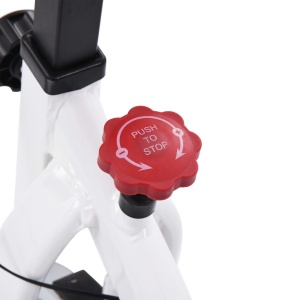 Bicicletă fitness, centrifugă, cu senzori puls, alb și roșu - Img 5