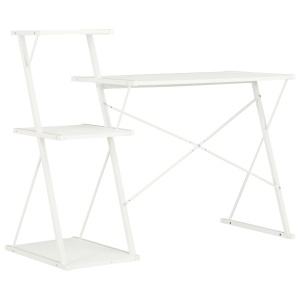 Birou cu raft, alb, 116 x 50 x 93 cm - Img 4