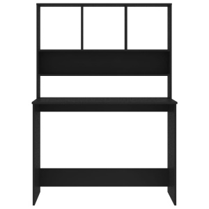 Birou cu rafturi, negru, 110 x 45 x 157 cm, PAL - Img 4