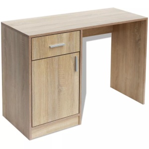Birou cu sertar și dulap, 100 x 40 x 73 cm, culoare stejar - Img 2