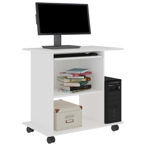 Birou de calculator, alb, 80 x 50 x 75 cm, PAL - Img 3
