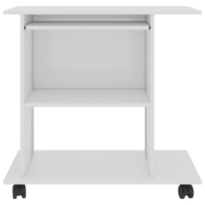 Birou de calculator, alb extralucios, 80 x 50 x 75 cm, PAL - Img 4