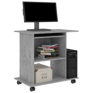 Birou de calculator, gri beton, 80 x 50 x 75 cm, PAL - Img 3