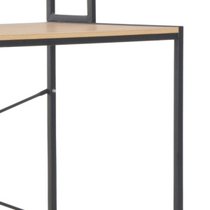 Birou de calculator, negru și stejar, 120 x 60 x 138 cm - Img 6