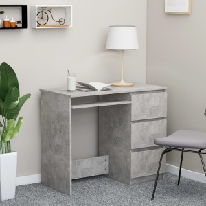 Birou, gri beton, 90 x 45 x 76 cm, PAL