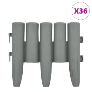 Borduri de gazon, 36 buc., gri, 10 m, PP - Img 2