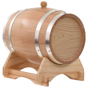 Butoi de vin cu canea, stejar masiv, 6 L - Img 3