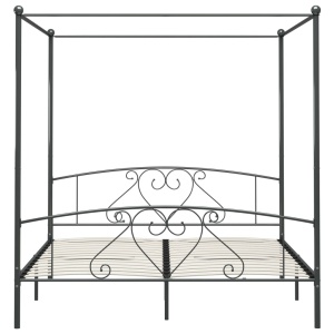 Cadru de pat cu baldachin, gri, 180 x 200 cm, metal - Img 3