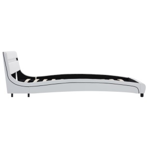 Cadru de pat cu LED, alb, 160 x 200 cm, piele artificială - Img 8