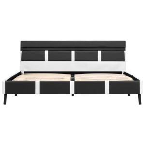 Cadru de pat cu LED, gri, 140 x 200 cm, piele artificială - Img 4
