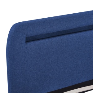 Cadru de pat cu LED-uri, albastru, 160x200 cm, material textil - Img 7