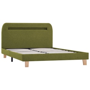 Cadru de pat cu LED-uri, verde, 120 x 200 cm, material textil - Img 3