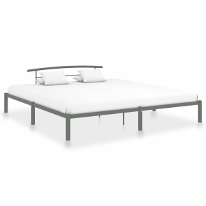 Cadru de pat, gri, 200 x 200 cm, metal