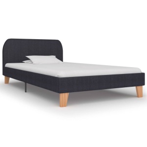 Cadru de pat, gri inchis, 90 x 200 cm, material textil