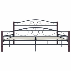 Cadru de pat, negru, 140 x 200 cm, metal - Img 3
