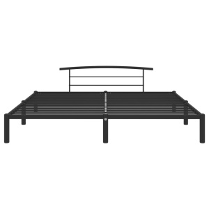 Cadru de pat, negru, 200 x 200 cm, metal - Img 3