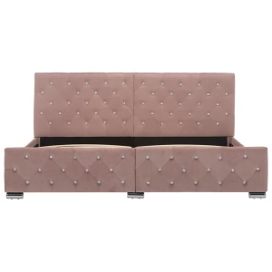 Cadru de pat, roz, 180 x 200 cm, material textil - Img 4