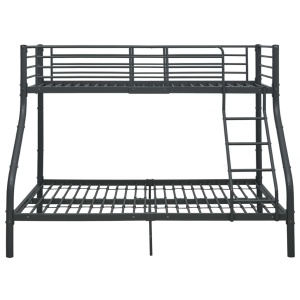 Cadru de pat supraetajat, negru, 140 x 200/90 x 200 cm, metal - Img 2