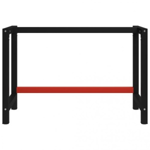 Cadru metalic banc de lucru, 120x57x79 cm, negru și roșu - Img 2