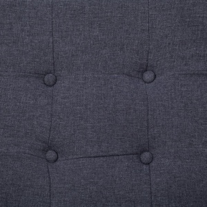 Canapea cu 2 locuri și brațe, gri inchis, oțel și material textil - Img 3