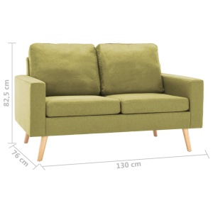 Canapea cu 2 locuri, verde, material textil - Img 6