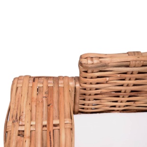 Canapea de grădină cu 3 locuri, ratan natural - Img 3