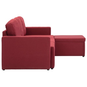 Canapea modulară extensibilă cu 3 locuri, roșu vin, textil - Img 6