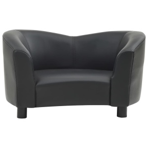 Canapea pentru câini, negru, 67x41x39 cm, piele ecologică - Img 3