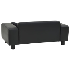 Canapea pentru câini, negru, 81x43x31cm, pluș & piele ecologică - Img 8