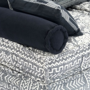 Canapea puf modulară cu 2 locuri, gri deschis, material textil - Img 12