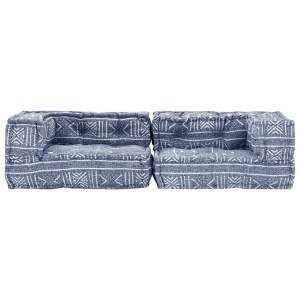 Canapea puf modulară cu 2 locuri, indigo, material textil - Img 3
