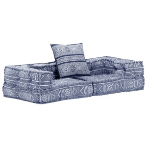 Canapea puf modulară cu 2 locuri, indigo, material textil - Img 10