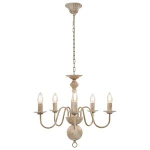 Candelabru antichizat, alb, becuri E14 x 5 - Img 3