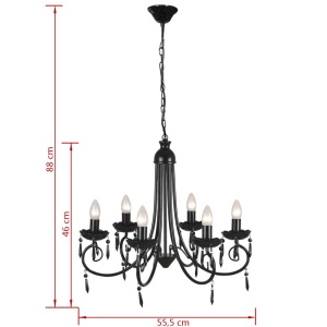 Candelabru elegant cu 6 brațe, Negru - Img 5