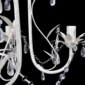 Candelabru elegant cu cristale, Alb - Img 3