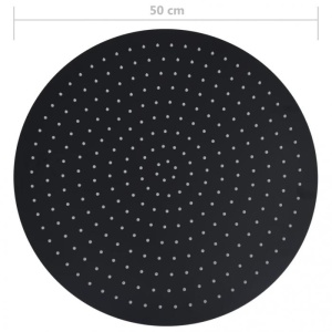 Cap de duș tip ploaie rotund, negru, 50 cm, oțel inoxidabil - Img 6