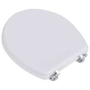Capac WC, alb, MDF, model simplu - Img 3