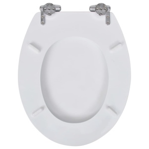 Capac WC cu inchidere silențioasă alb MDF design simplu - Img 8