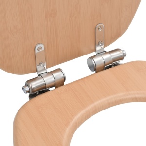 Capac WC cu inchidere silențioasă, MDF, design bambus - Img 5