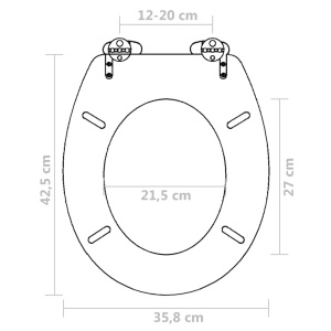 Capac WC cu inchidere silențioasă negru MDF design simplu - Img 9