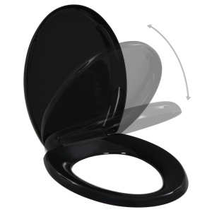 Capac WC inchidere silențioasă, eliberare rapidă, negru
