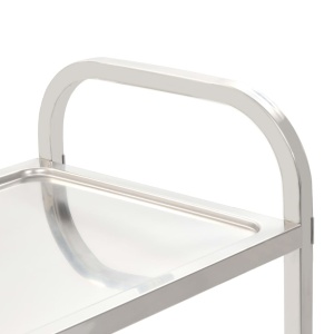 Cărucior de bucătărie 2 niveluri 107x55x90 cm oțel inoxidabil - Img 4