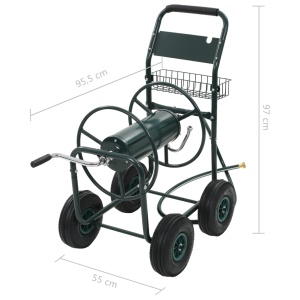 Cărucior pentru furtun de grădină cu racord 1/2", 75 m, oțel - Img 9