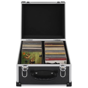 Casetă pentru 40 CD-uri, negru, aluminiu ABS
