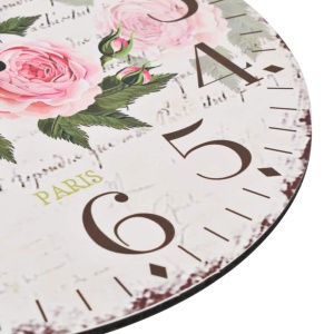 Ceas de perete vintage, 30 cm, floare - Img 6
