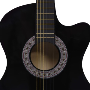 Chitară acustică occidentală decupată, cu 6 corzi, 38", negru - Img 7