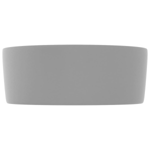 Chiuvetă baie lux gri deschis mat 40x15 cm ceramică rotund - Img 6