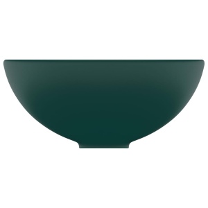 Chiuvetă baie lux verde inchis mat 32,5x14 cm ceramică rotund - Img 4