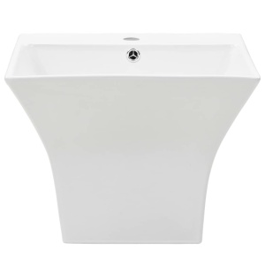 Chiuvetă ceramică suspendată pe perete, alb, 500x450x410 mm - Img 3