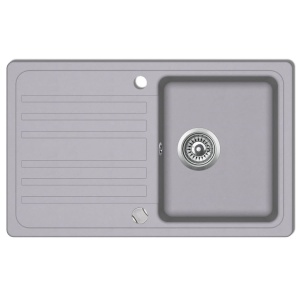 Chiuvetă de bucătărie din granit,1 cuvă şi picurător, reversibilă, gri